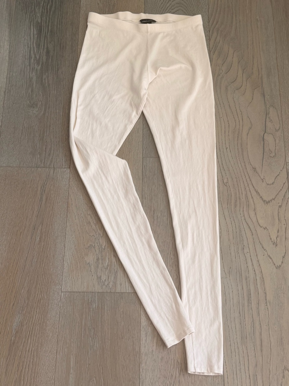 Victoria’s Secret MODA International Light Cream Cotton Spandex Stretch Leggings - Picture 2 of 4